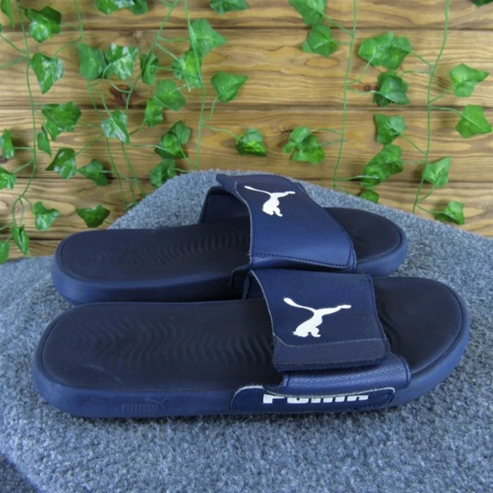 Puma Men  Slide Blue Synthetic Size 8 Medium ‎ Used 2025